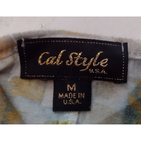 Cal Style Y2K Women's Peacock Fairy Knit Top M Boho Sharkbite Studded Artsy USA - Picture 6 of 7